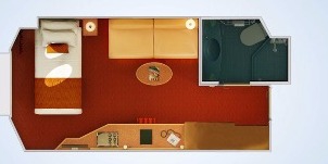 carnival magic intérieure avec couchette supérieure inférieure plan