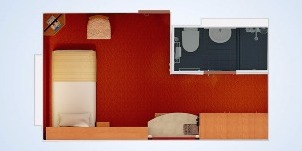 carnival paradise intérieure avec couchette supérieure inférieure plan