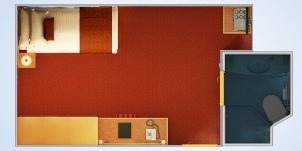 carnival splendor intérieure avec couchette supérieure inférieure plan