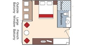 Croisière AMA AmaWaterways AmaBella Catégorie AB Balcon français et Balcon extérieur plan