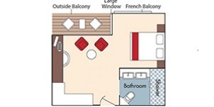 Croisière AMA AmaWaterways AmaCerto Catégorie AA+ Balcon français et Balcon extérieur plan