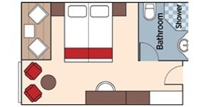 Croisière AMA AmaWaterways AmaDara Catégorie B Balcon français et Balcon extérieur plan