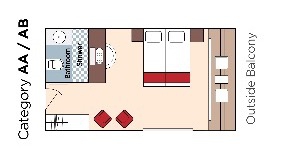 Croisière AMA AmaWaterways AmaMagna AB Balcon Extérieur plan