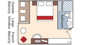 Croisiere AMA AmaWaterways AmaVerde Catégorie BA Balcon français et Balcon extérieur plan