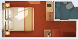 Croisière Carnival Conquest intérieure fenêtre panoramique vue passerelle plan