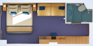 Croisière CCL Carnival Sunshine Cabine Intérieure Fenêtre Panoramique Vue Obstruée