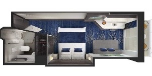 Croisière NCL Norwegian Cruise Line Getaway cabine balcon milieu navire plan 