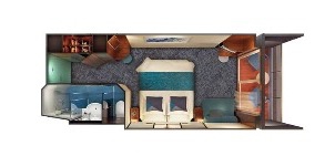 Croisière NCL Norwegian Cruise Line Jade Cabine Au Milieu du navire avec Balcon plan