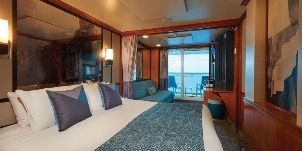 Croisière NCL Norwegian Cruise Line Jade Mini-suite au milieu du navire avec balcon