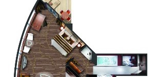 Croisière NCL Norwegian Cruise Line Jade The Haven suite du propriétaire de luxe avec grand balcon plan