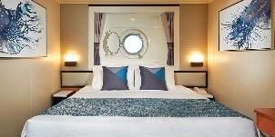 Croisière NCL Norwegian Cruise Line Pearl Cabine Vue mer au milieu du navire avec hublot
