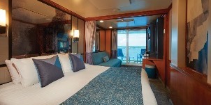 Croisière NCL Norwegian Cruise Line Pearl Mini-suite face à l'arrière avec balcon poupe