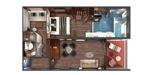 Croisière NCL Norwegian Cruise Line Pearl Suite Familiale avec 2 chambres et balcon plan