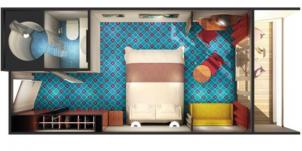 Croisière NCL Norwegian Cruise Line Sky Cabine balcon plan