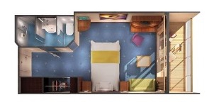 Croisière NCL Norwegian Cruise Line Star Face à l'arrière du navire (poupe) avec balcon plan