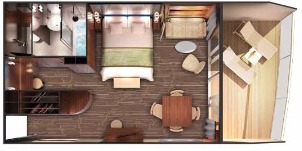 croisière NCL Norwegian Dawn penthouse face arriere grand balcon plan