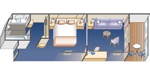 Croisière PCL Princess Majestic mini suite classe club adaptée
