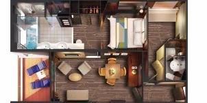 crosieire ncl norwegian dawn suite familiale 2 chambres balcon