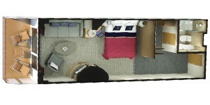 Cunard Cruise Line Croisière Queen Elizabeth Cabine suite princess