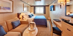 Cunard Cruise Line Croisière Queen Victoria cabine britannia vue mer