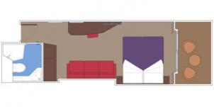 msc Seaside chambre balcon plan