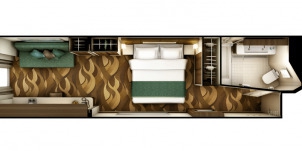 ncl norwegian escape cabine milieu du navire vue mer plan  