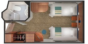 Ncl Norwegian Pride of America Cabine Intérieure Plan