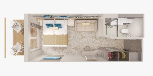 NCL Norwegian Prima Cabine Balcon Orientée Vers L'arrière Plan