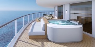 NCL Norwegian Viva Penthouse The Haven Avec Chambre Principale Et Grand Balcon Orienté Vers L'arrière