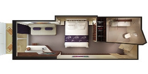 Norwegian Breakway Cabine Mini-suite familiale avec balcon plan