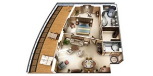 Oceania Cruise Line Croisière Riviera suite Vista plan